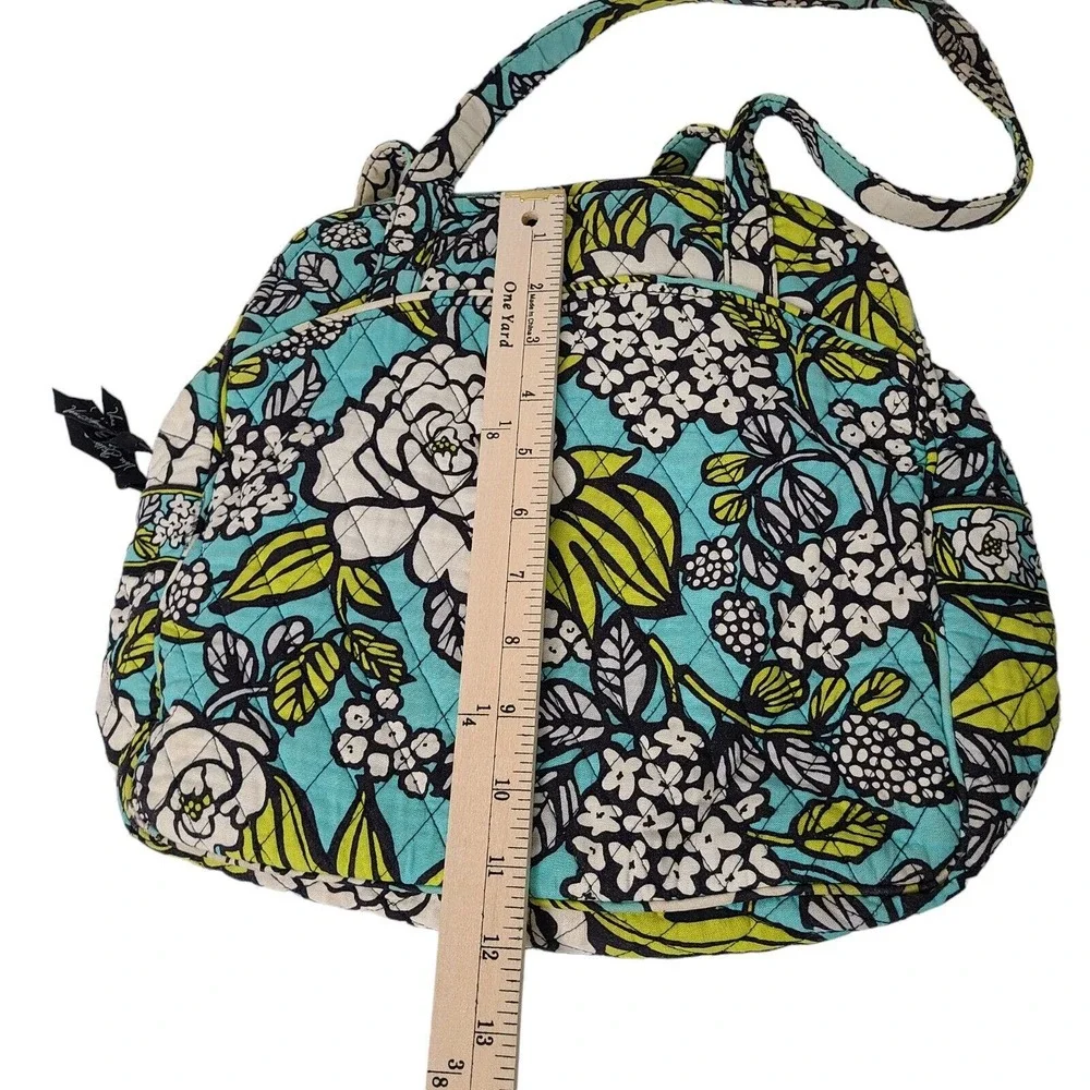 Vera Bradley Island Blooms‎ Quilted Purse Blue Floral Handbag Retired Pattern